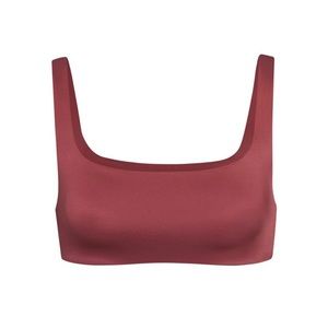 Skims Stretch Satin Bralette in Berry